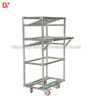 PE Lean Pipe Recycling Tote Cart Turnover Trolley Cold Welded Glossy Surface For Workshop