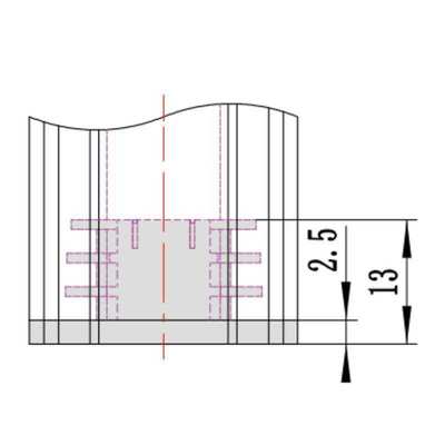 DYP28-03 Lean Pipe Fittings Aluminum Extrusion Tube End Cover T Slot Frame Insert