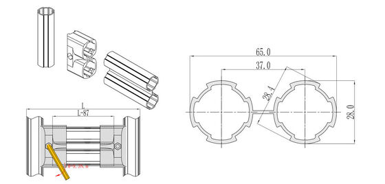 Aluminum Lean Pipe Karakuri Kaizen Storage Rack DY28-06A Duplex General Aluminum