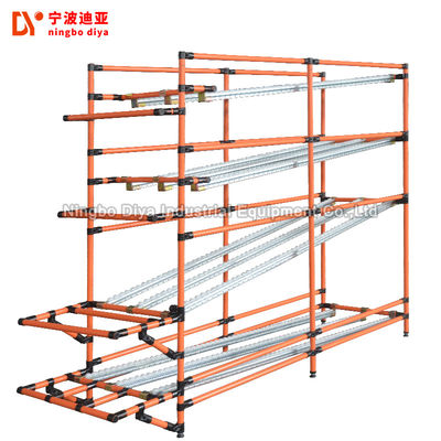 PET-überzogenes Fifo-Speicher-Regal-Gelb-Mager-Rohr-Hochleistungspaletten-Rollen-Racking