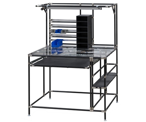 Versammlungs-überzogenes mageres Rohr-Aluminiumprofil-Werktisch für Werkstatt